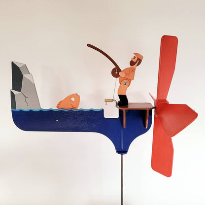 🎣 Fisherman Wind Spinner Garden Decor
