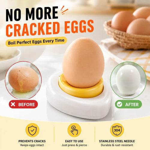 TYIIMAX™ 2PCS Egg Piercer for Boiling Eggs – One-Press Egg Pricker with Stainless Steel Needle, Prevents Shell Cracks & Makes Eggs Easier to Peel