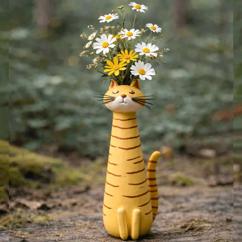 🔥 😻Handcrafted Quirky Ceramic Cat Vase