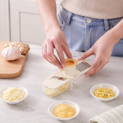 3-in-1 Garlic Grater, Slicer & Ginger Grinder with Hand Guard