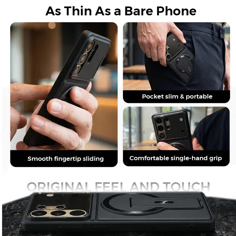 TYIIMAX™ Magnetic Kickstand Phone Case for Samsung Galaxy S Series – Shockproof Slim Case with Camera Lens Protection & Hidden Stand