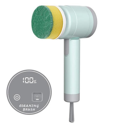 ABS Electric Cleaning Brush – Multifunctional Handheld Kitchen & Household Cleaner with 3 Replacement Pads