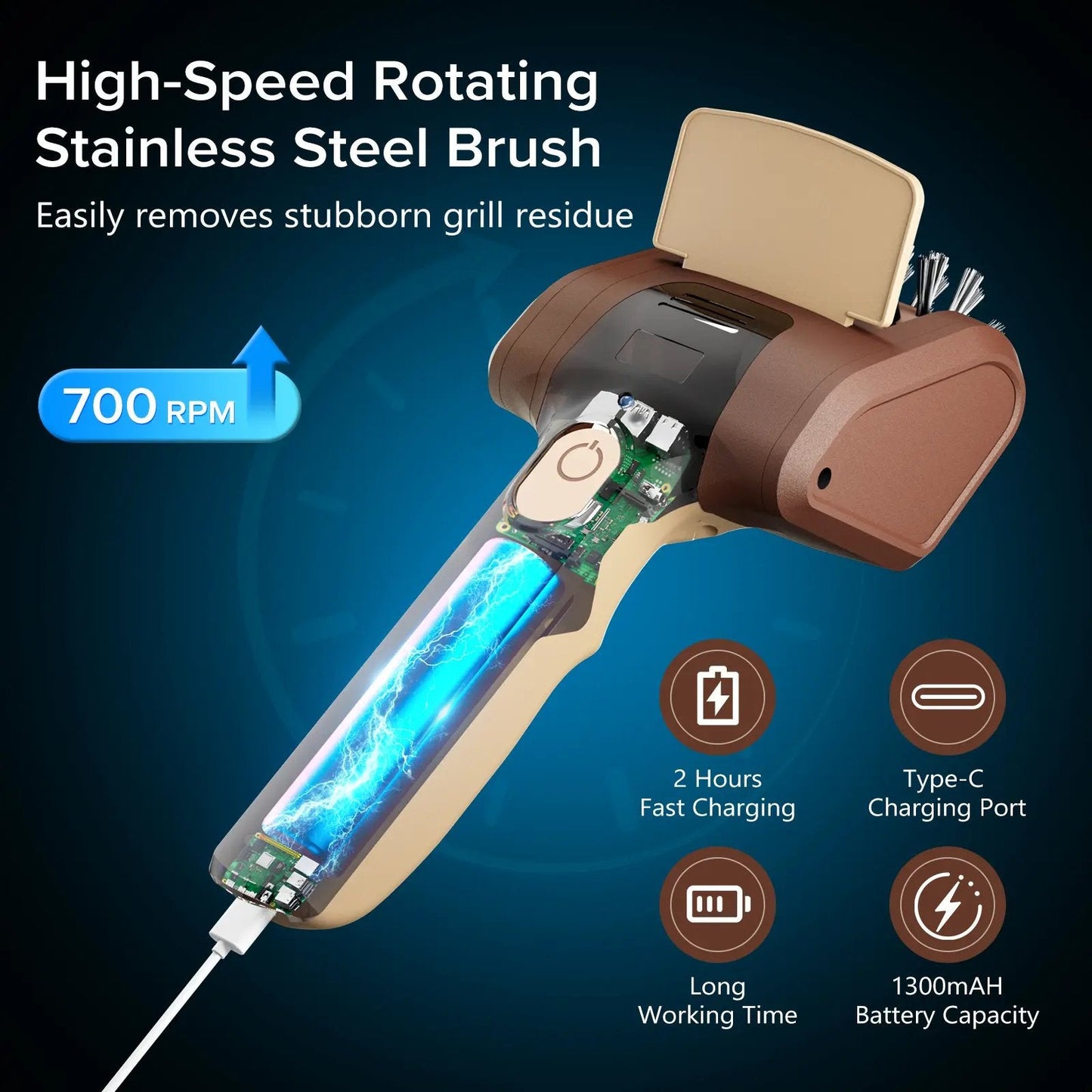 New Electric Grill Cleaner Bristle Free