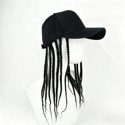 Braided Wig Baseball Cap – Snapback Hat with Attached Dreadlock Braids