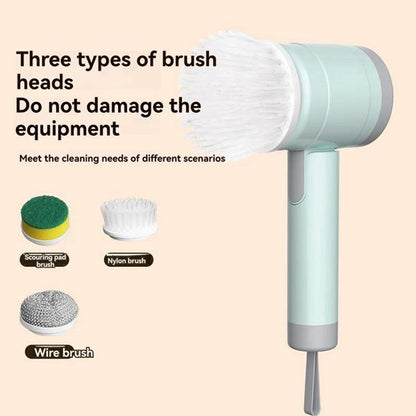 ABS Electric Cleaning Brush – Multifunctional Handheld Kitchen & Household Cleaner with 3 Replacement Pads