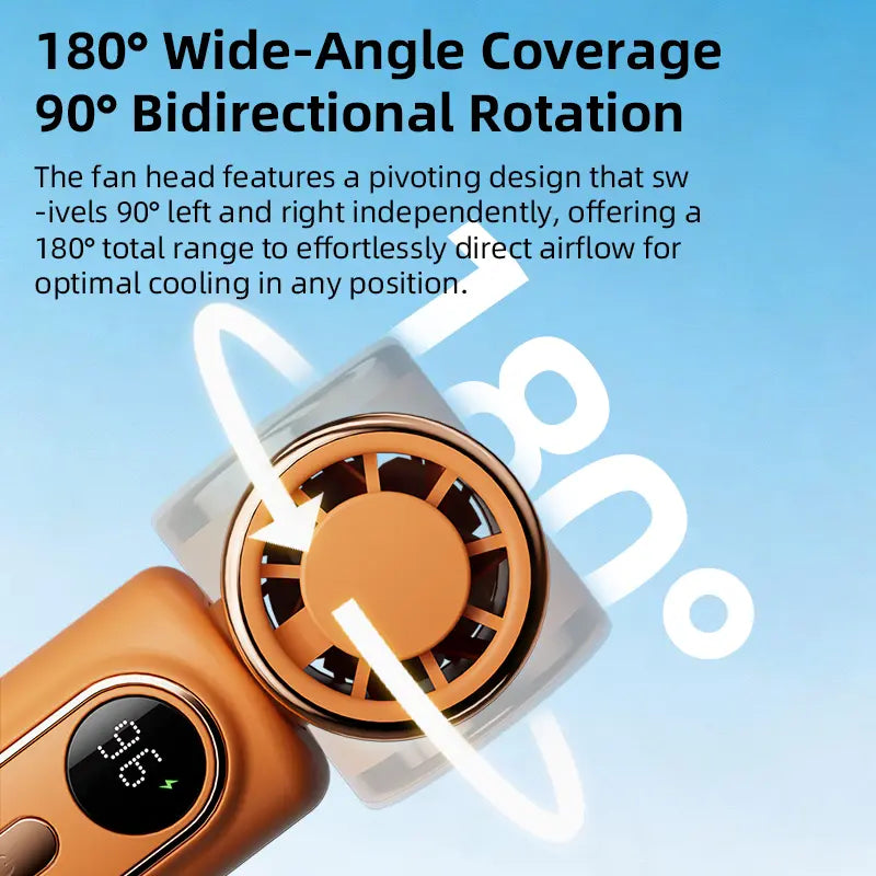 Mini Clip Fan – 3-in-1 Portable Rechargeable Fan with 3000mAh Battery, 5 Speeds & 180° Adjustable Airflow