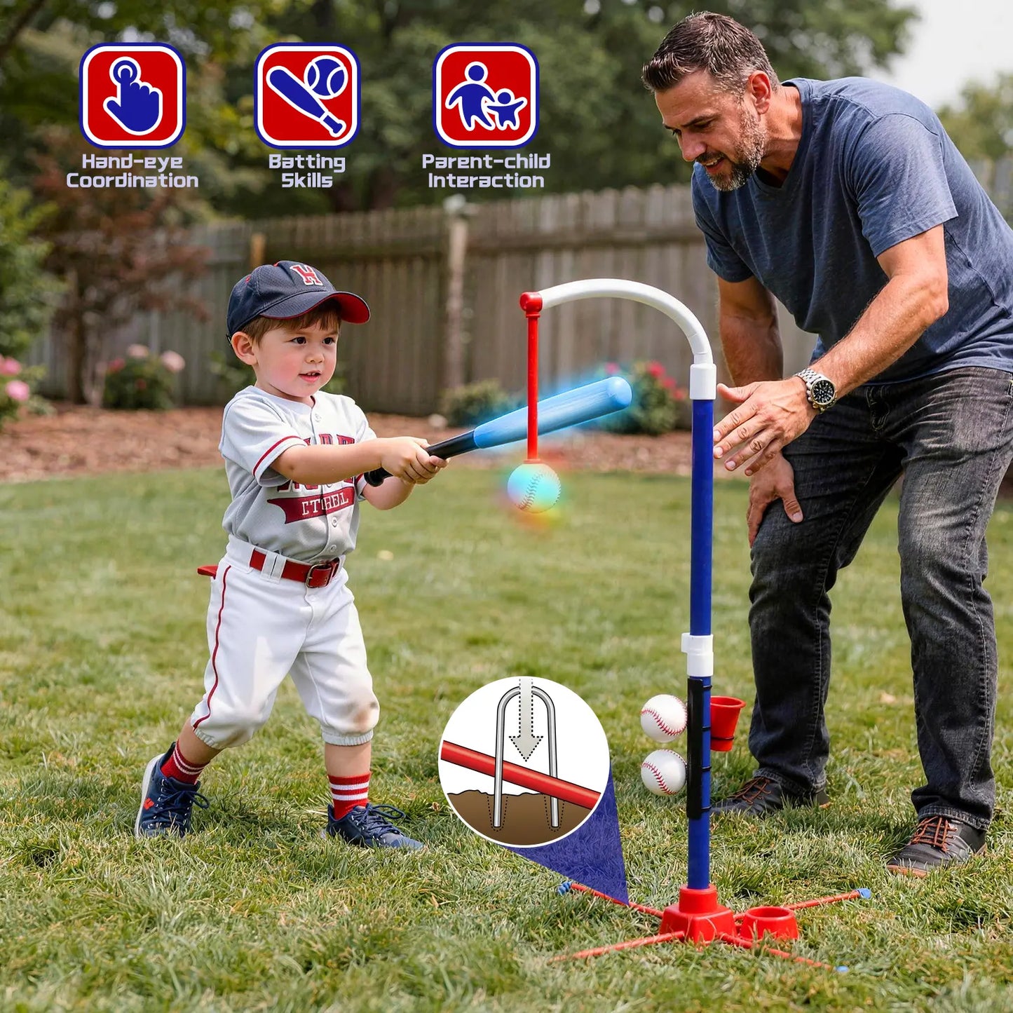 ⚾ 3-in-1 Kids Tee Ball Set