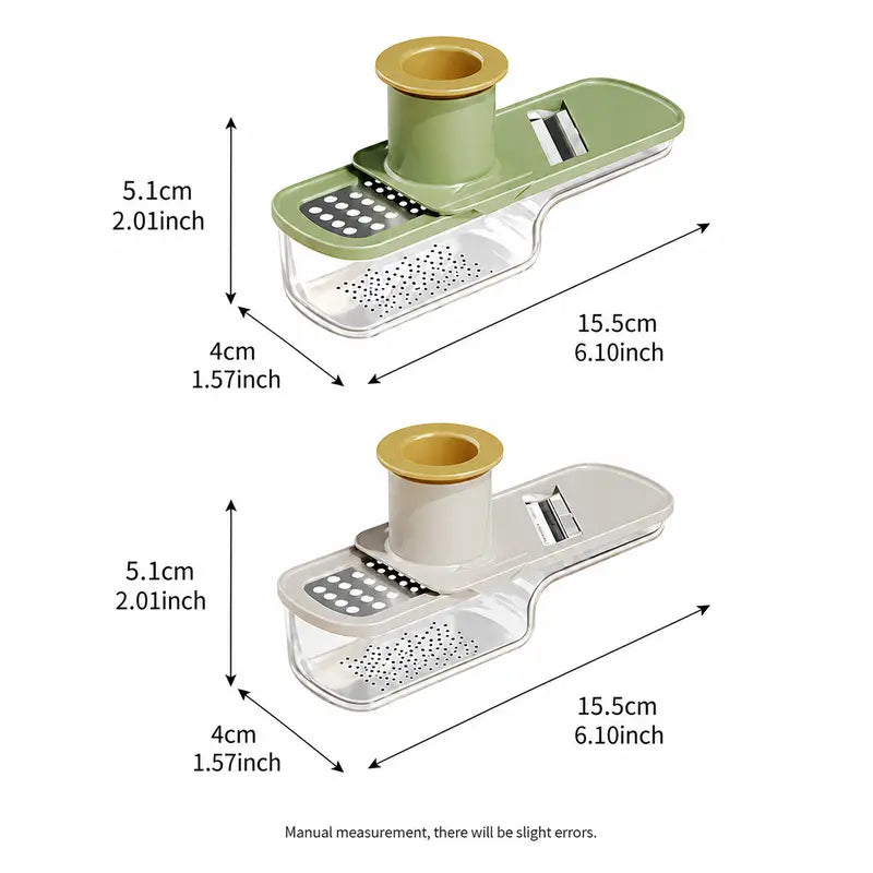 3-in-1 Garlic Grater, Slicer & Ginger Grinder with Hand Guard