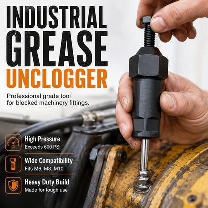 TYIIMAX™ Heavy-Duty Grease Fitting Cleaner – 600 PSI High-Pressure Grease Gun Unclogging Tool with M6/M8/M10 Adapters
