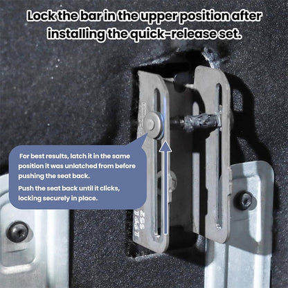 Universal Rear Seat Quick Release Latch Kit with Elastic Pull Rope