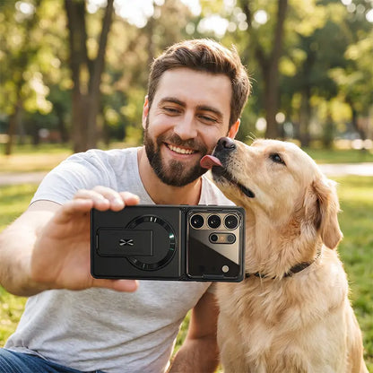 TYIIMAX™ Magnetic Kickstand Phone Case for Samsung Galaxy S Series – Shockproof Slim Case with Camera Lens Protection & Hidden Stand