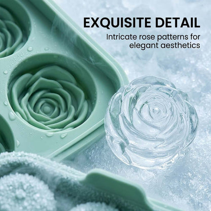 Rose Ice Cube Tray – 9-Cavity Silicone Mold for Whiskey & Cold Drinks