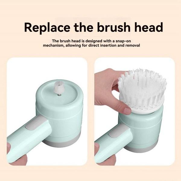 ABS Electric Cleaning Brush – Multifunctional Handheld Kitchen & Household Cleaner with 3 Replacement Pads