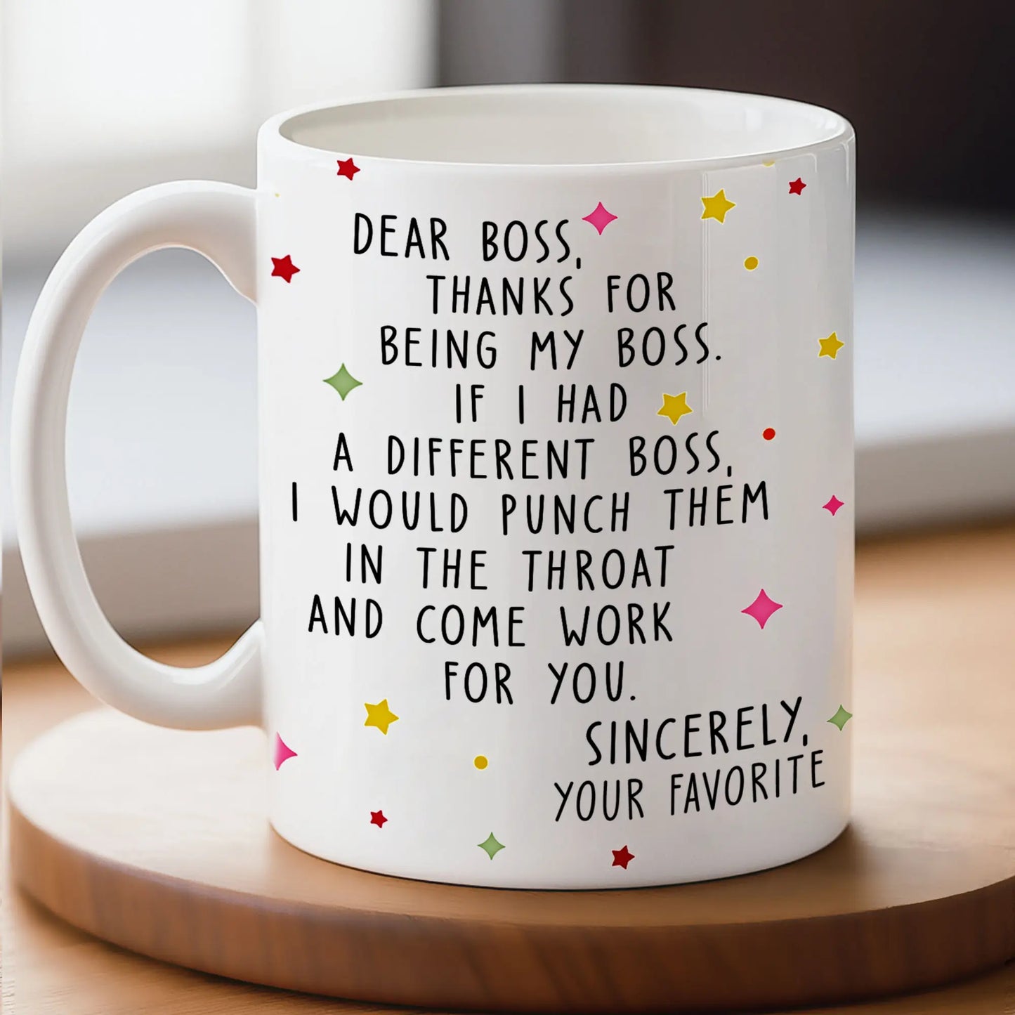 😂 Dear Boss Funny Mug – Hilarious Office Gift for Boss, Coworker or Work Bestie