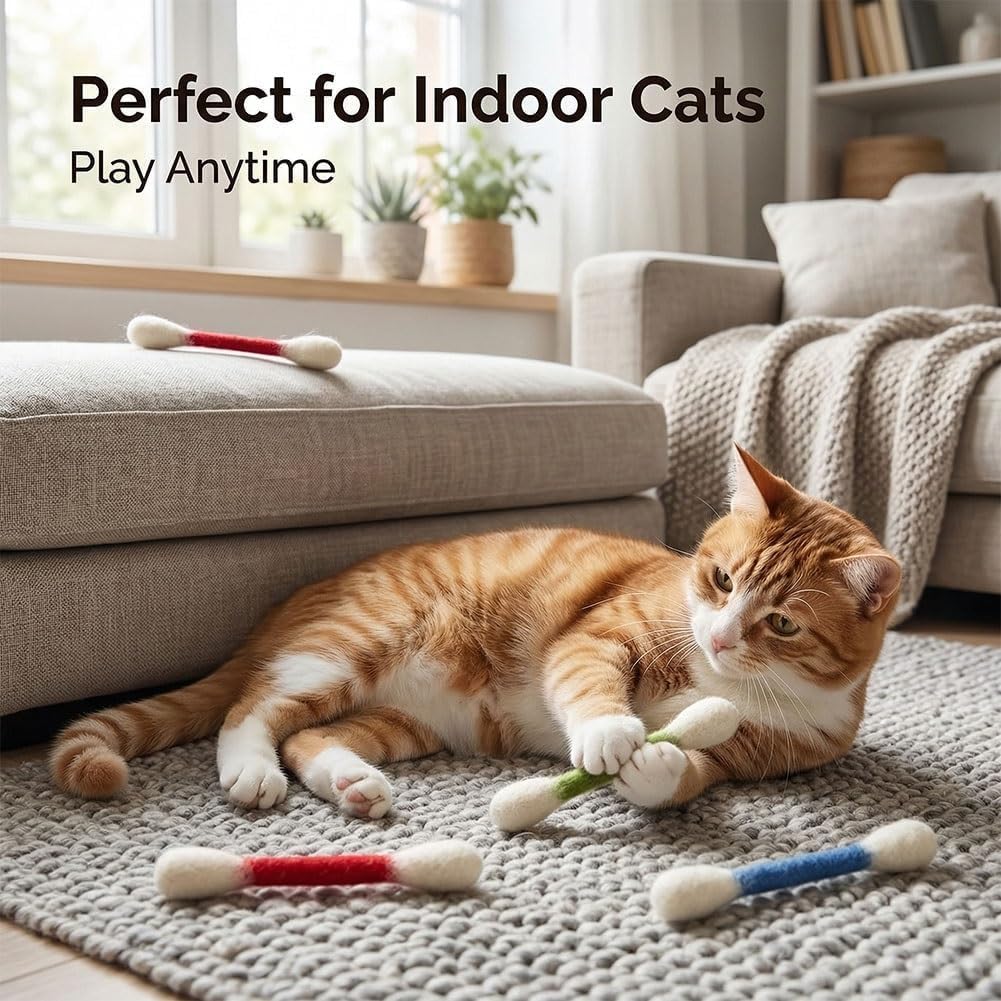 ❤️For happy, healthy, and active indoor cats🐱Swabs Cat Toys with Catnip