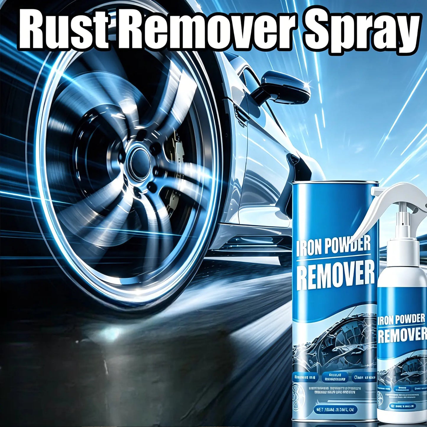 100ML Iron & Rust Remover Spray – Fast-Acting Wheel Cleaner for Rims, Paint & Metal Surfaces