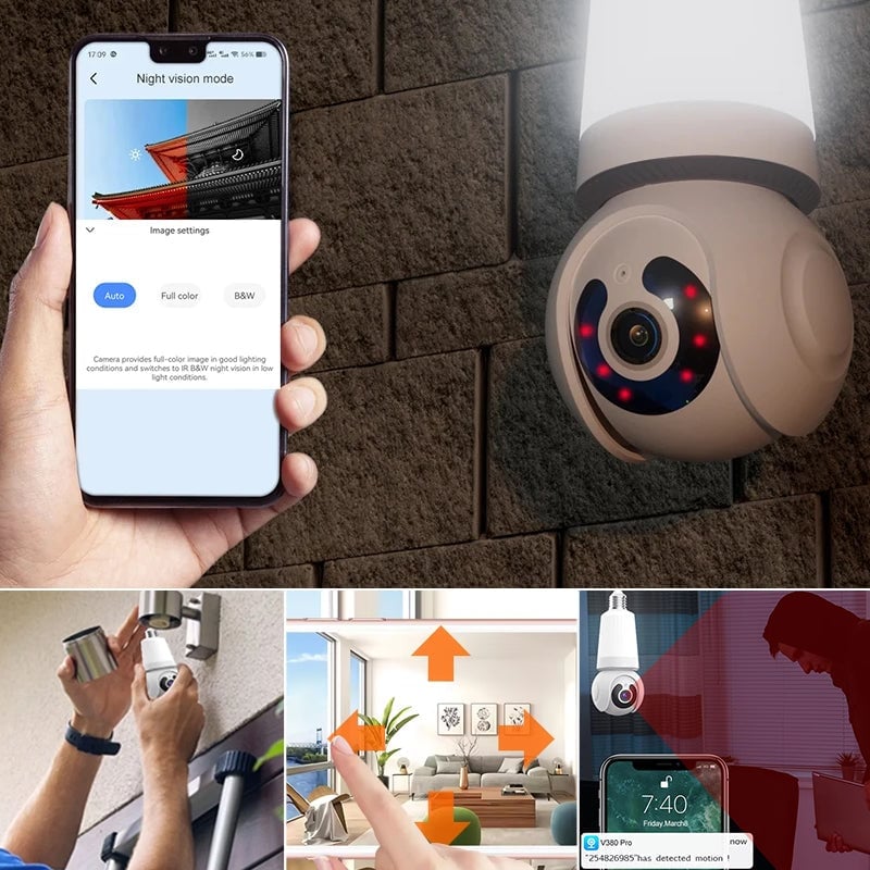 Outdoor Light Bulb Security Camera