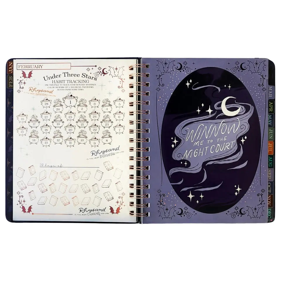 🖤 Fantasy Weekly Planner 2027 – Hardcover Monthly & Weekly Organizer with Stickers, Pocket & Bookmark
