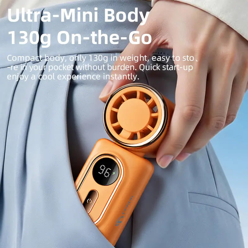 Mini Clip Fan – 3-in-1 Portable Rechargeable Fan with 3000mAh Battery, 5 Speeds & 180° Adjustable Airflow