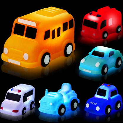 Light Up Bath Toy Cars – Water Activated Floating Vehicle Toys for Todlers