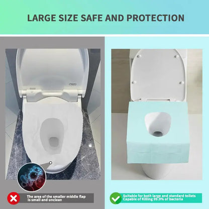 Disposable Toilet Seat Covers – Portable Hygienic Toilet Protectors for Travel, Public Restrooms, Fits All Seat Shapes