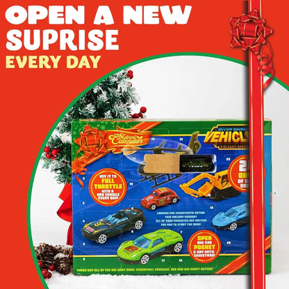 TYIIMAX™ 2026 Christmas Car Advent Calendar – 24 Die-Cast Vehicles for Kids, Daily Countdown Surprises