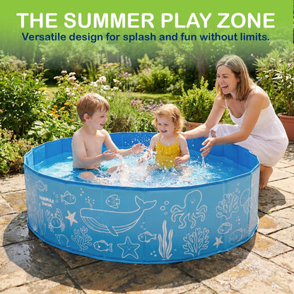Foldable Kids Pool with Canopy – Portable Baby Splash Pool & Beach Tent for Toddlers, Kids & Pets