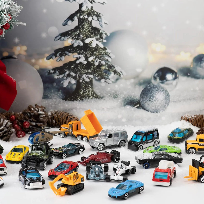 TYIIMAX™ 2026 Christmas Car Advent Calendar – 24 Die-Cast Vehicles for Kids, Daily Countdown Surprises