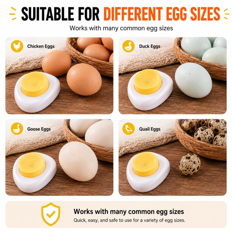 TYIIMAX™ 2PCS Egg Piercer for Boiling Eggs – One-Press Egg Pricker with Stainless Steel Needle, Prevents Shell Cracks & Makes Eggs Easier to Peel