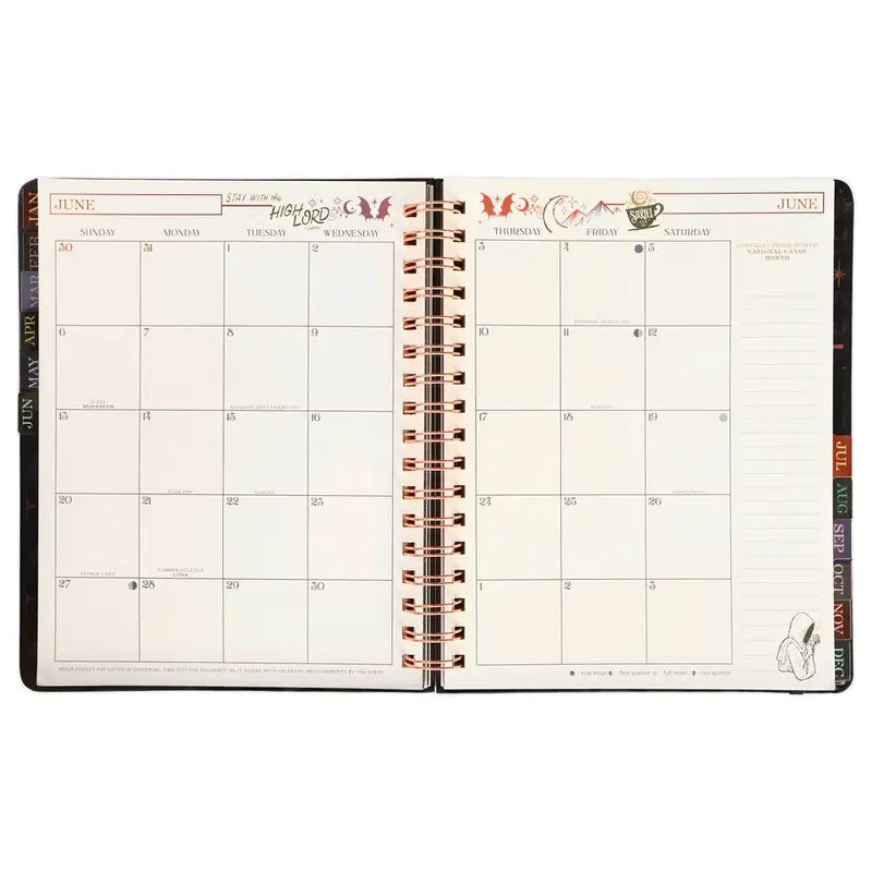🖤 Fantasy Weekly Planner 2027 – Hardcover Monthly & Weekly Organizer with Stickers, Pocket & Bookmark