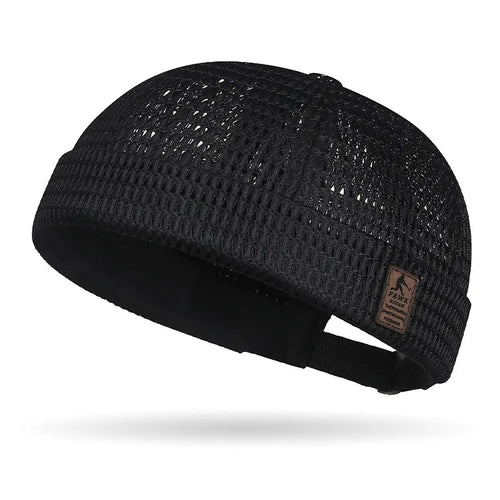 Men’s Breathable Brimless Docker Hat – Lightweight Mesh Skull Cap for Summer Outdoor Wear