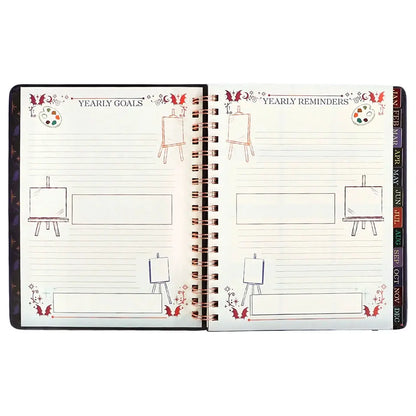 🖤 Fantasy Weekly Planner 2027 – Hardcover Monthly & Weekly Organizer with Stickers, Pocket & Bookmark
