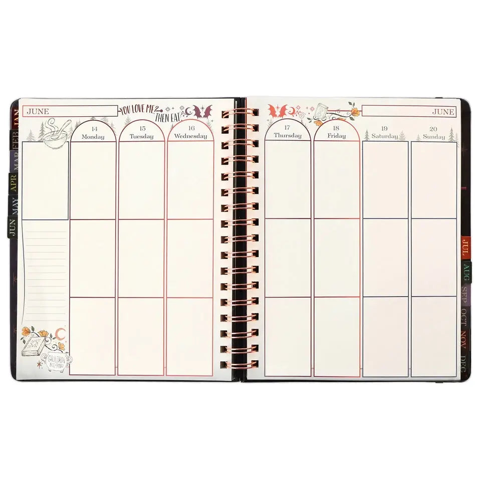 🖤 Fantasy Weekly Planner 2027 – Hardcover Monthly & Weekly Organizer with Stickers, Pocket & Bookmark
