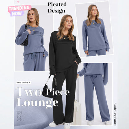 ✨Women's 2026  Casual Crew Neck Top & Drawstring Pants Set🔥