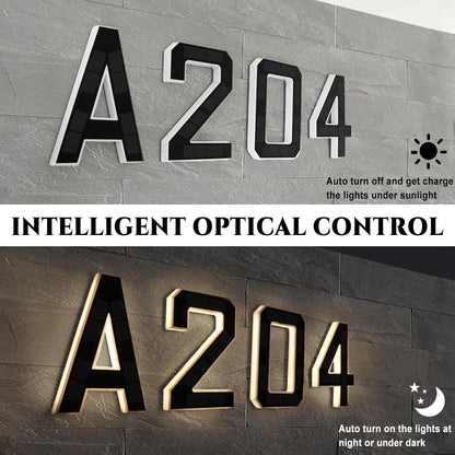 9 Inch Solar-Powered Lighted House Numbers