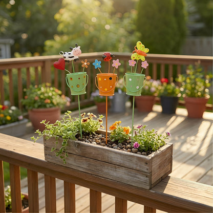 🔥Set of 3 Metal Flower Pot Garden Stakes