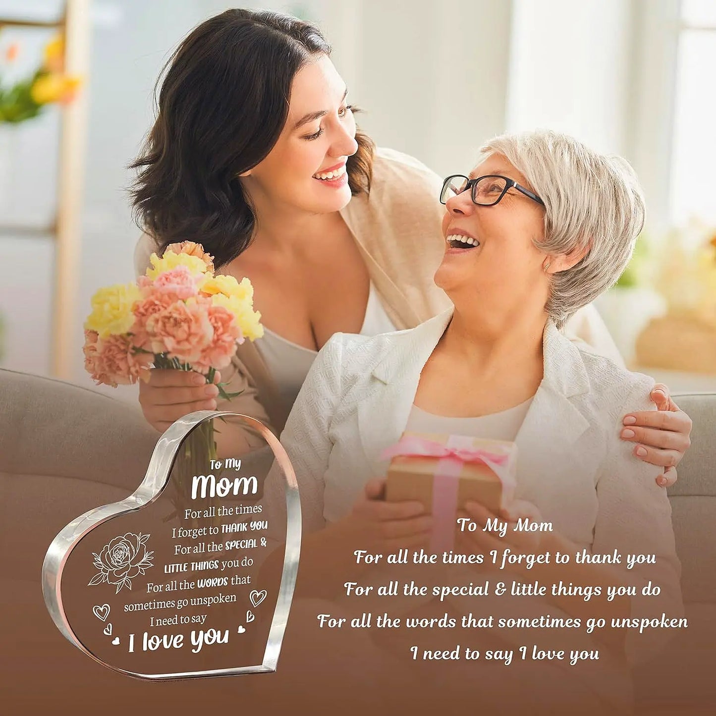 Mother's Day Gift❤️To My Mom Heart-shaped Acrylic Keepsake