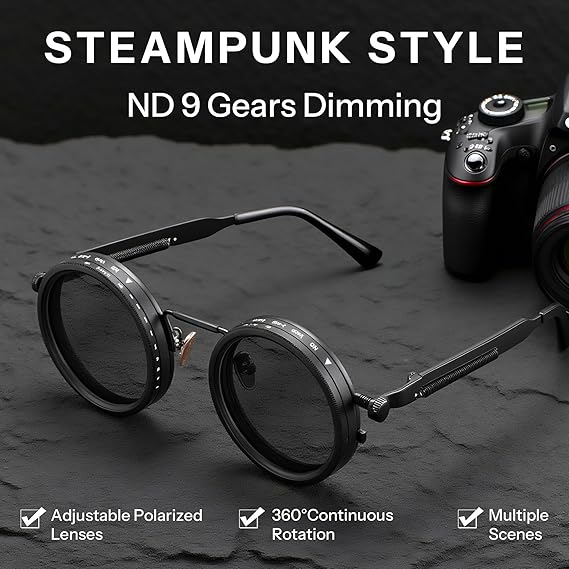 9-Level Adjustable ND Filter Polarized Sunglasses