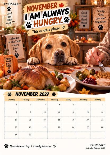 TYIIMAX™ Labrador Calendar 2027 – Funny 12-Month Wall Calendar for Labrador Lovers & Dog Owners