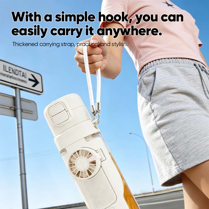 Portable 2-in-1 Water Bottle with Mini Fan – Stay Cool & Hydrated Anywhere