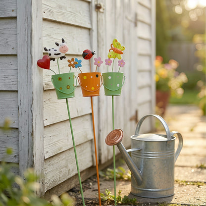 🔥Set of 3 Metal Flower Pot Garden Stakes