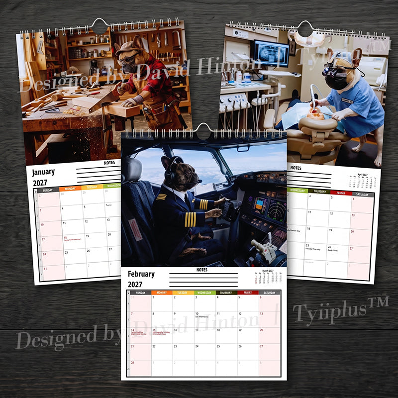 🐶 French Bulldogs Working 2027 Calendar