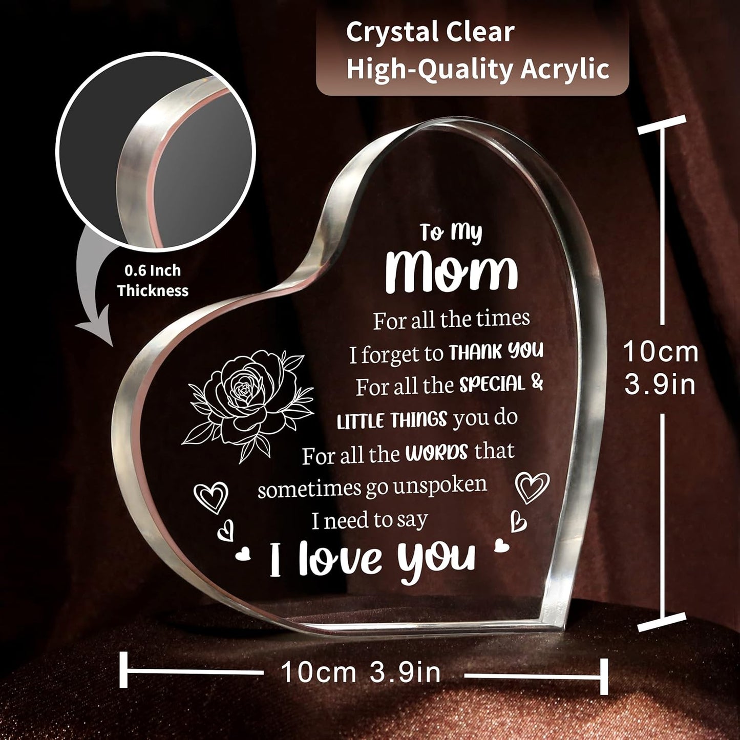 Mother's Day Gift❤️To My Mom Heart-shaped Acrylic Keepsake