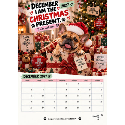 TYIIMAX™ 2027 French Bulldog Calendar – Funny Frenchie Wall Calendar, 12-Month Dog Calendar for French Bulldog Lovers