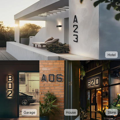 9 Inch Solar-Powered Lighted House Numbers