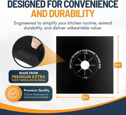🥘Reusable Gas Stove Burner Liners♻️ (Set of 4)