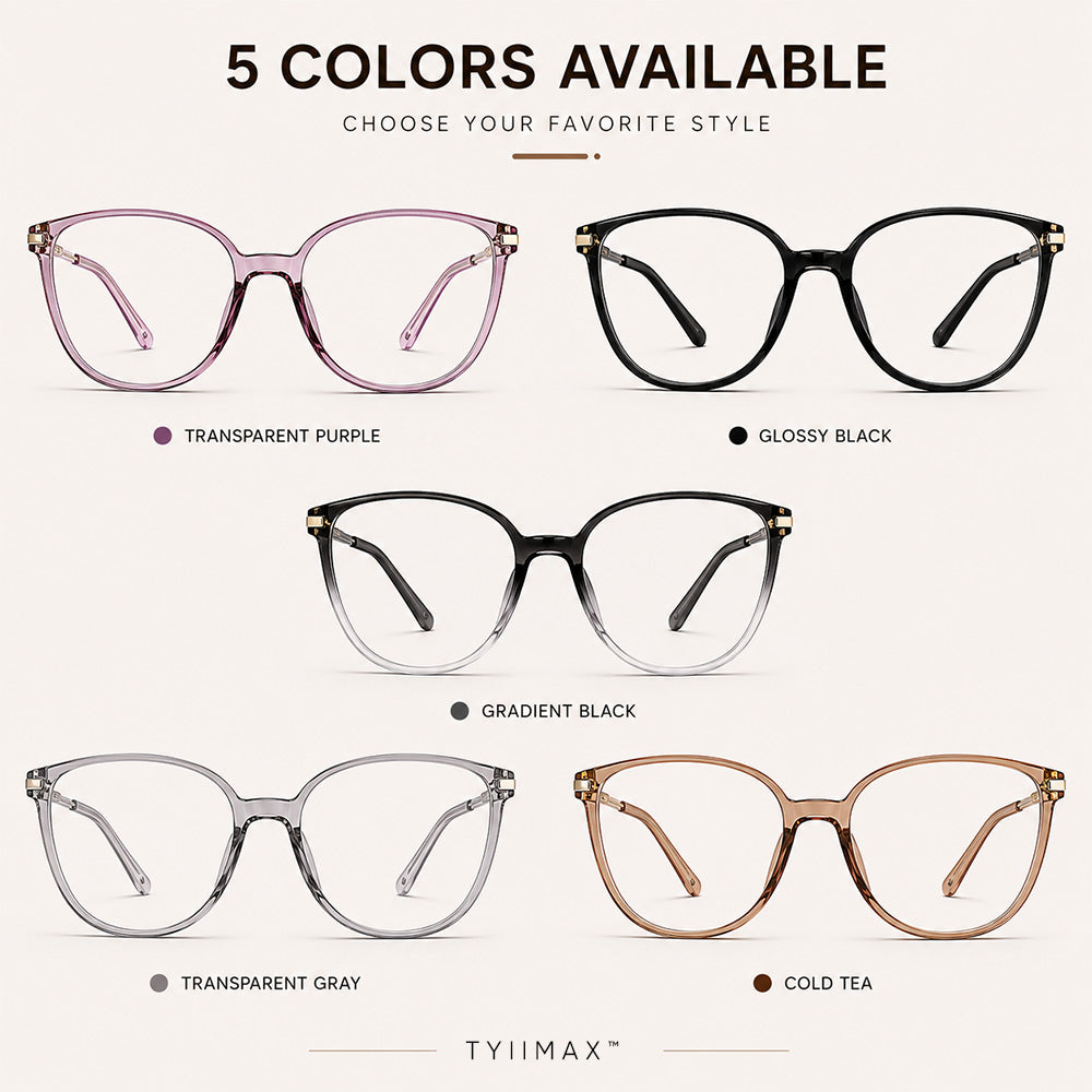 TYIIMAX™ Women's Photochromic Prescription Glasses – Oversized Fashion Frames with Blue Light Protection