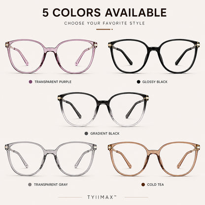 TYIIMAX™ Women's Photochromic Prescription Glasses – Oversized Fashion Frames with Blue Light Protection