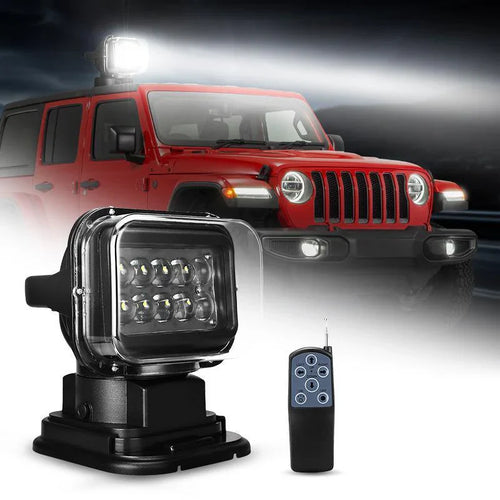 50W Remote Control 360° Rotating LED Searchlight