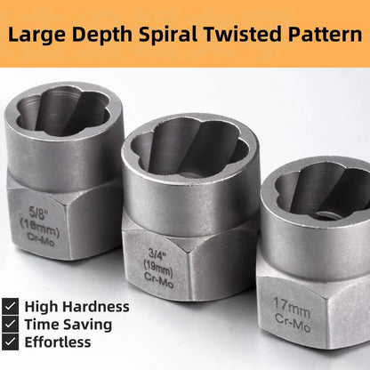 14Pc Impact Bolt & Nut Extractor Set – Stripped Lug & Rounded Bolt Remover for Damaged, Frozen Fasteners